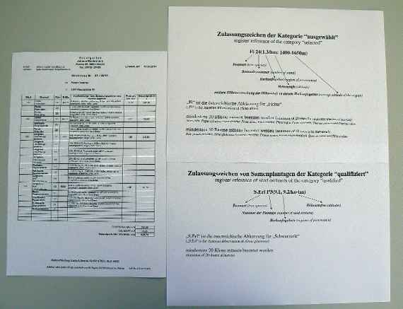 Rechnung und Erklärung des Zulassungszeichens